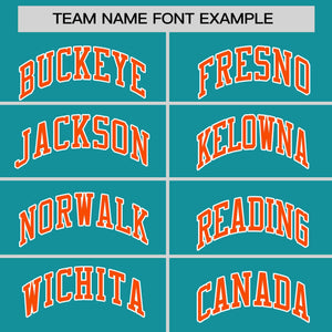 Custom Aqua Orange Personalized Raglan Sleeves Authentic Baseball Jersey