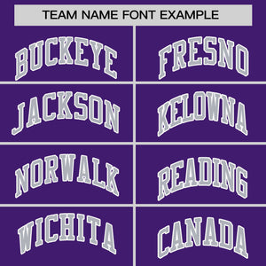 Custom Purple Gray Personalized Raglan Sleeves Authentic Baseball Jersey