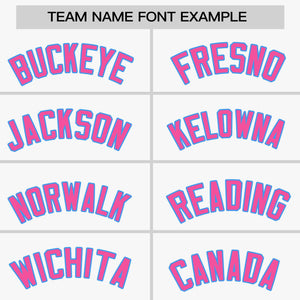 Custom White Powder Blue-Pink Personalized Raglan Sleeves Authentic Baseball Jersey