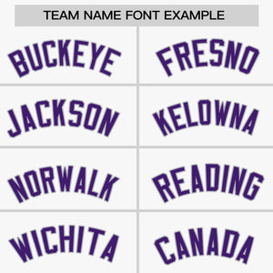 Custom White Purple-Gray Personalized Raglan Sleeves Authentic Baseball Jersey