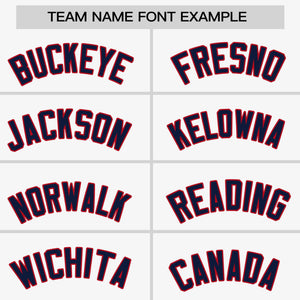 Custom White Red-Navy Personalized Raglan Sleeves Authentic Baseball Jersey