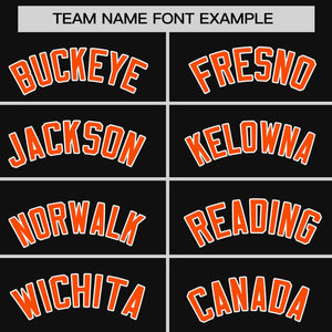 Custom Black Orange Personalized Raglan Sleeves Authentic Baseball Jersey