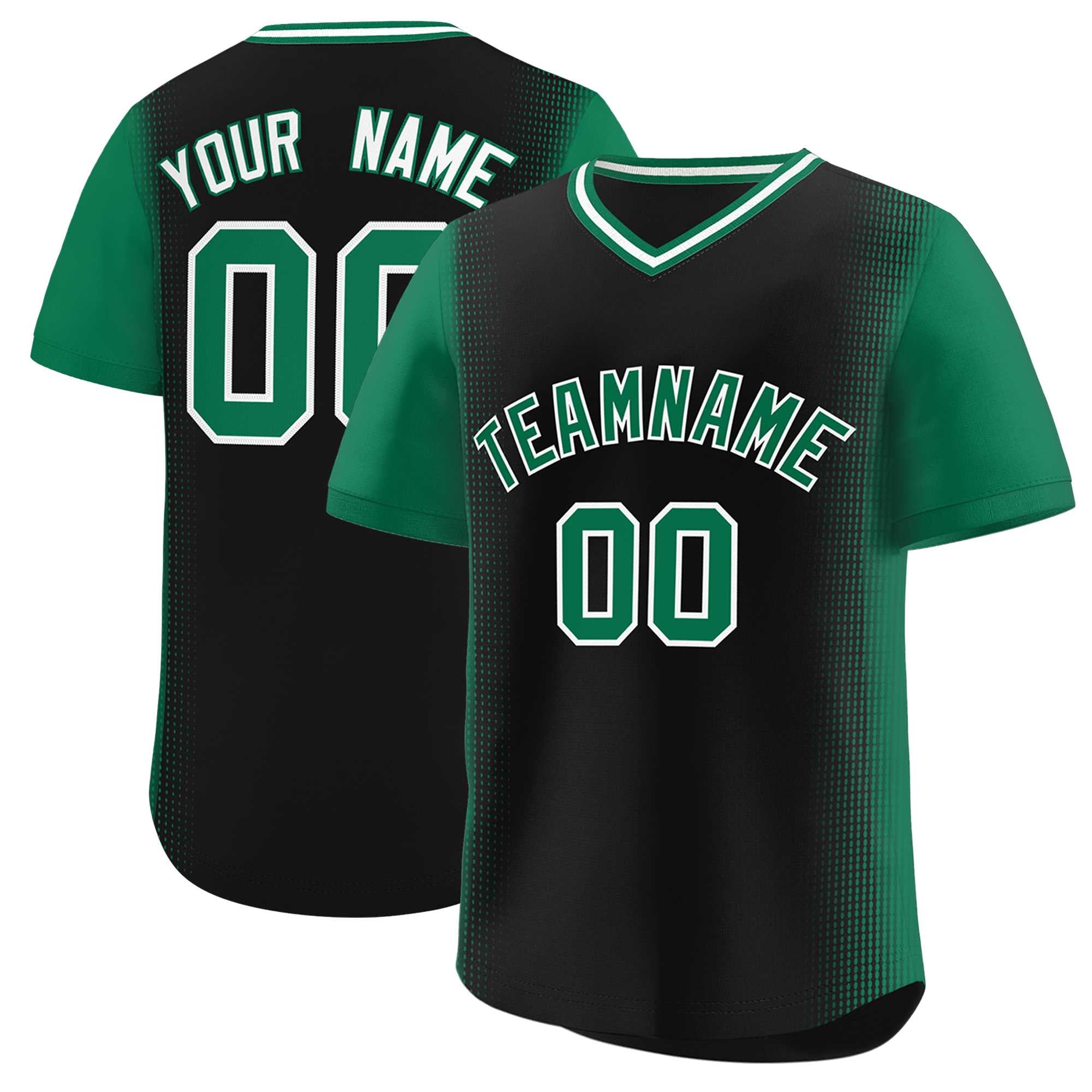 Custom Black Kelly Green Personalized Raglan Sleeves Authentic Baseball Jersey