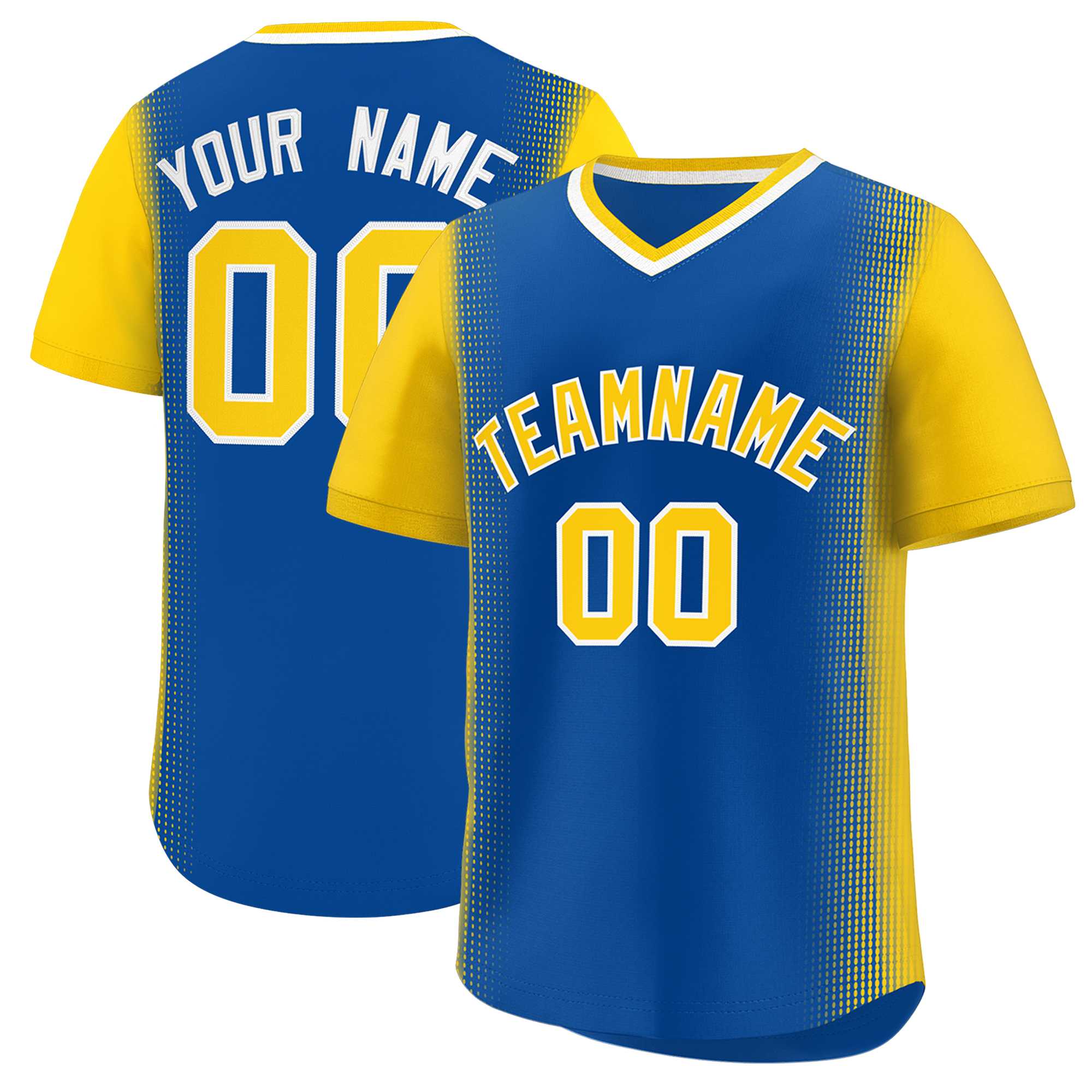 Custom Royal Gold Personalized Raglan Sleeves Authentic Baseball Jersey