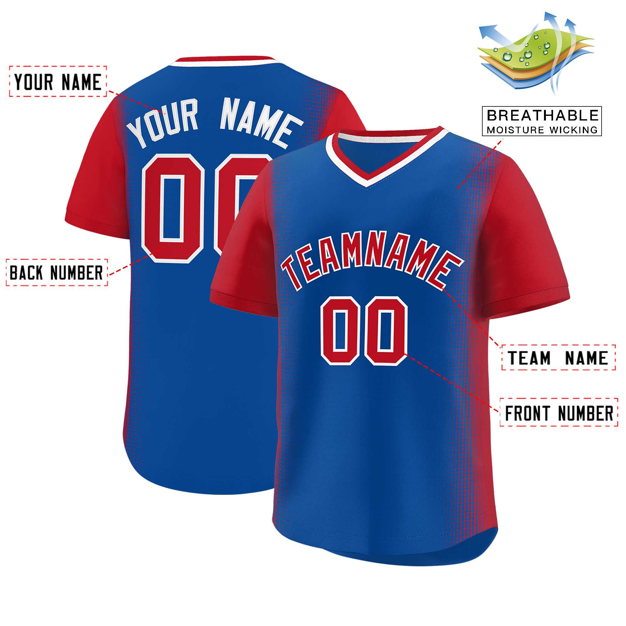 Custom Royal Red Personalized Raglan Sleeves Authentic Baseball Jersey