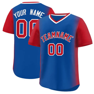 Custom Royal Red Personalized Raglan Sleeves Authentic Baseball Jersey