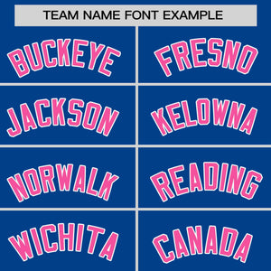 Custom Royal Pink Personalized Raglan Sleeves Authentic Baseball Jersey