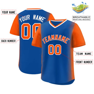 Custom Royal Orange Personalized Raglan Sleeves Authentic Baseball Jersey