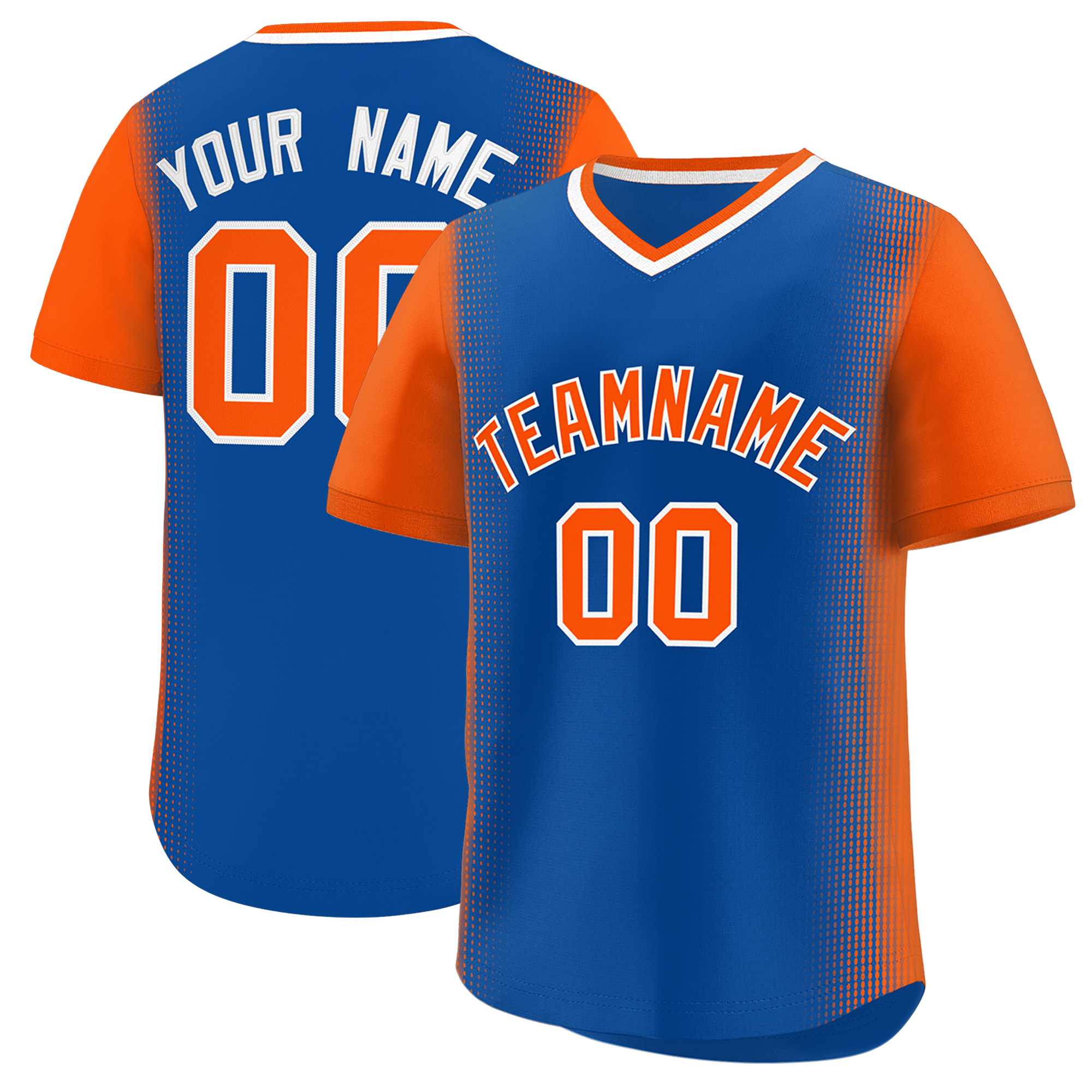 Custom Royal Orange Personalized Raglan Sleeves Authentic Baseball Jersey