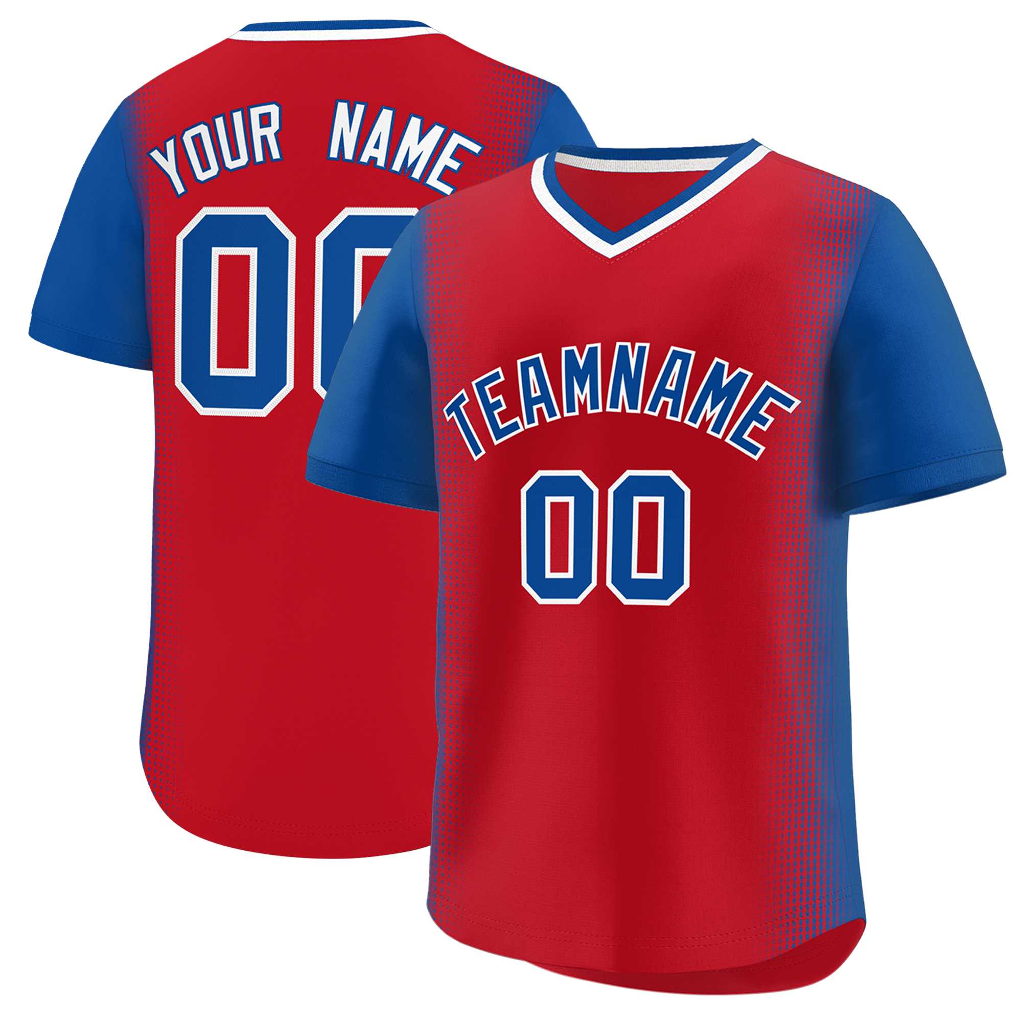 Custom Red Royal Personalized Raglan Sleeves Authentic Baseball Jersey