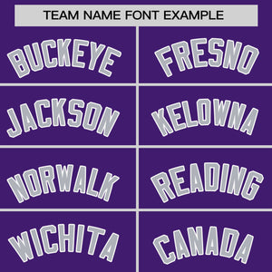 Custom Purple Gray Personalized Raglan Sleeves Authentic Baseball Jersey