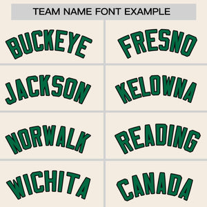 Custom Cream Black-Kelly Green Personalized Raglan Sleeves Authentic Baseball Jersey