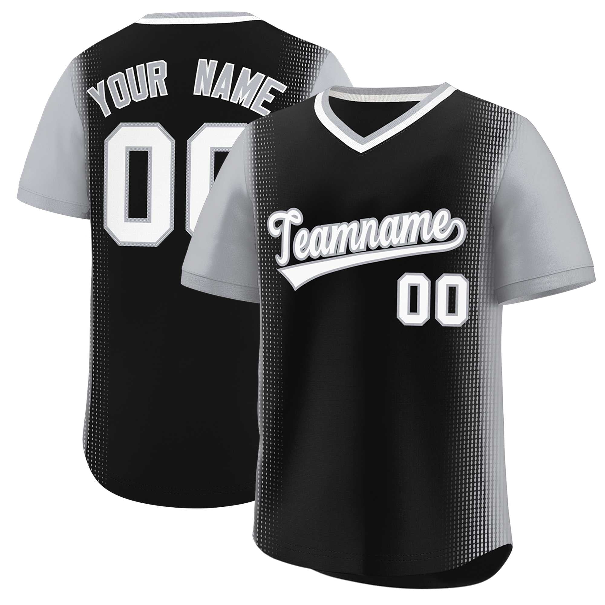 Custom Black Gray Personalized Raglan Sleeves Authentic Baseball Jersey