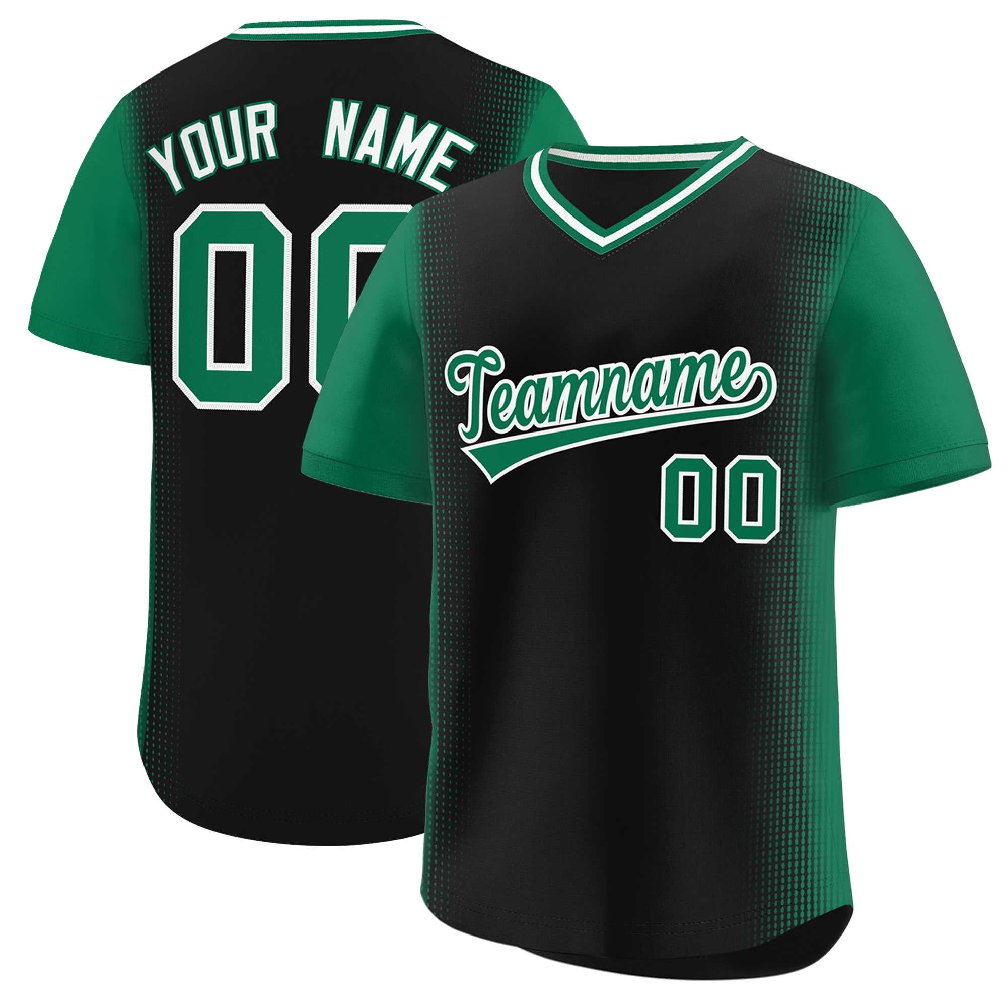 Custom Black Kelly Green Personalized Raglan Sleeves Authentic Baseball Jersey