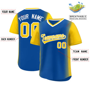 Custom Royal Gold Personalized Raglan Sleeves Authentic Baseball Jersey