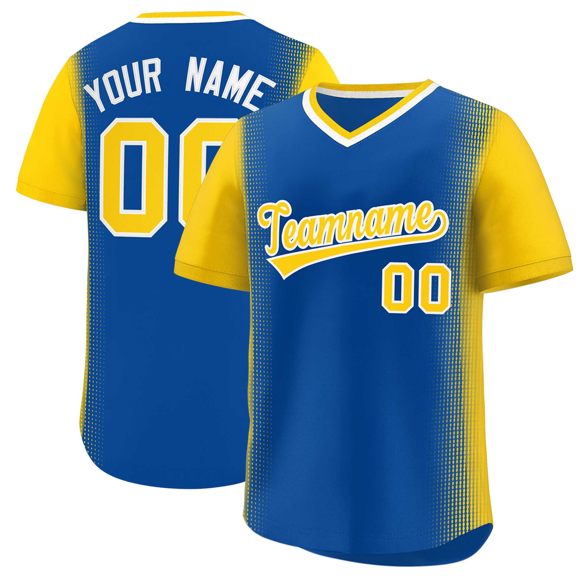 Custom Royal Gold Personalized Raglan Sleeves Authentic Baseball Jersey