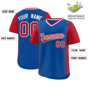 Custom Royal Red Personalized Raglan Sleeves Authentic Baseball Jersey