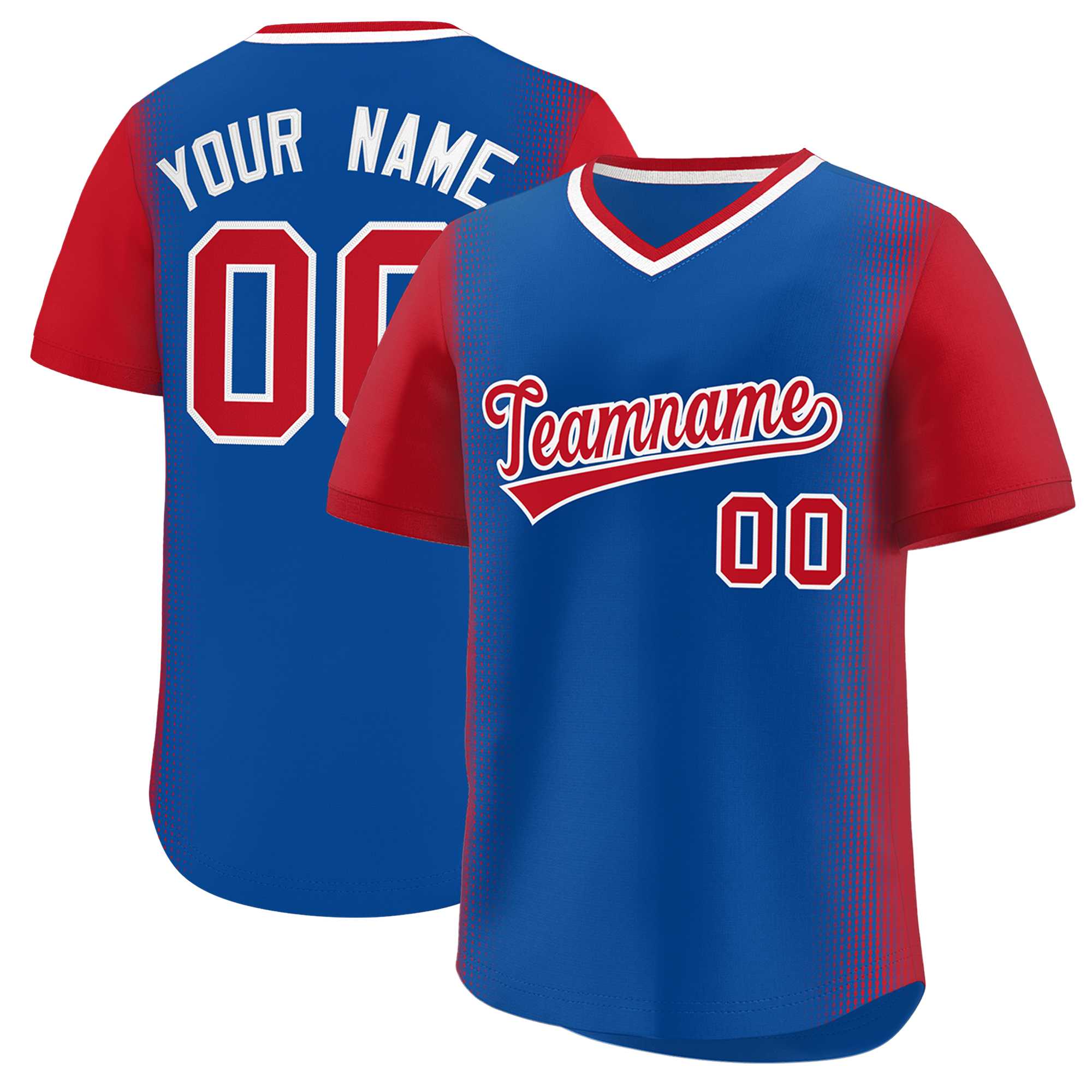 Custom Royal Red Personalized Raglan Sleeves Authentic Baseball Jersey