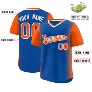 Custom Royal Orange Personalized Raglan Sleeves Authentic Baseball Jersey