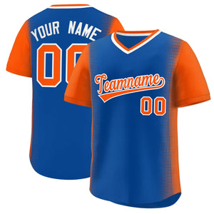 Custom Royal Orange Personalized Raglan Sleeves Authentic Baseball Jersey