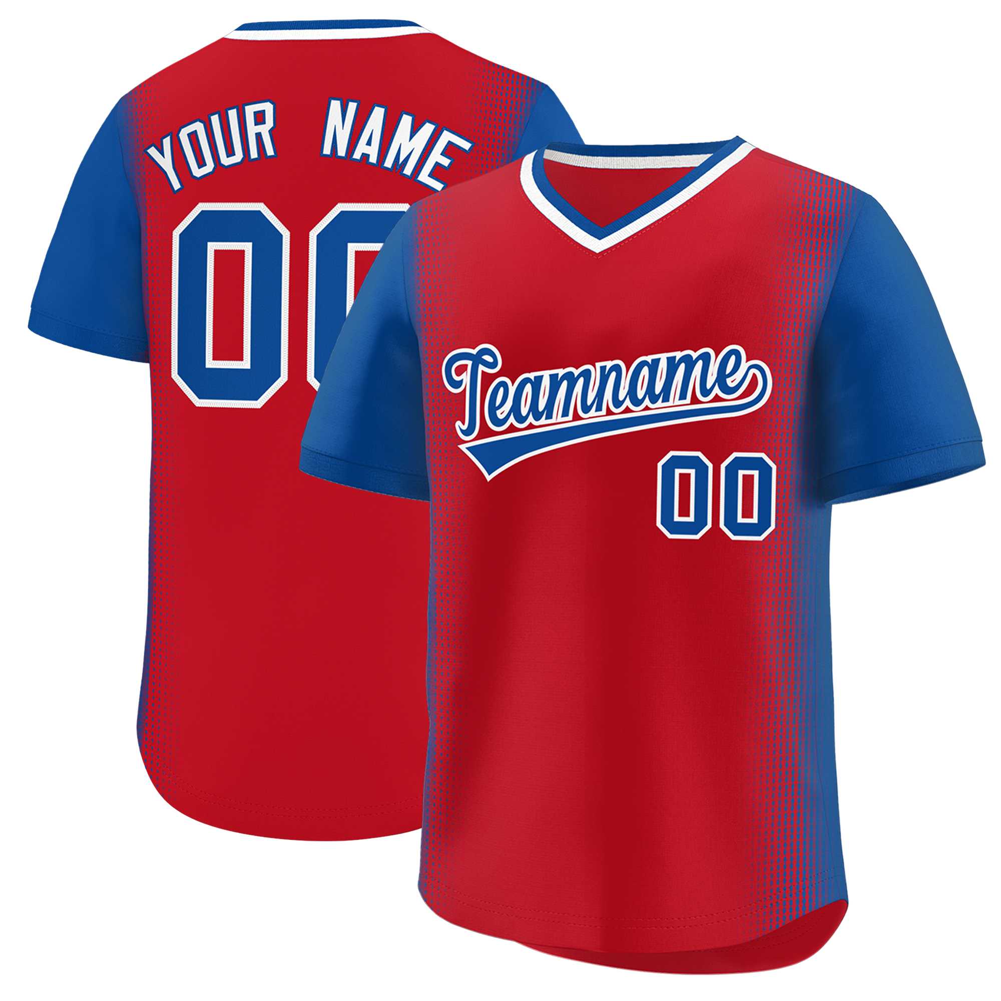 Custom Red Royal Personalized Raglan Sleeves Authentic Baseball Jersey