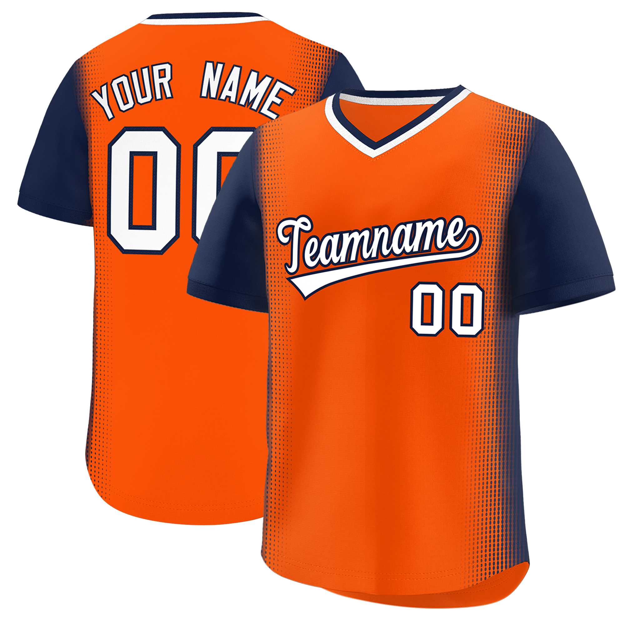 Custom Orange Navy Personalized Raglan Sleeves Authentic Baseball Jersey