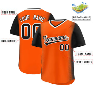 Custom Orange Black Personalized Raglan Sleeves Authentic Baseball Jersey