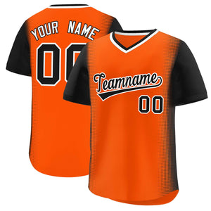 Custom Orange Black Personalized Raglan Sleeves Authentic Baseball Jersey