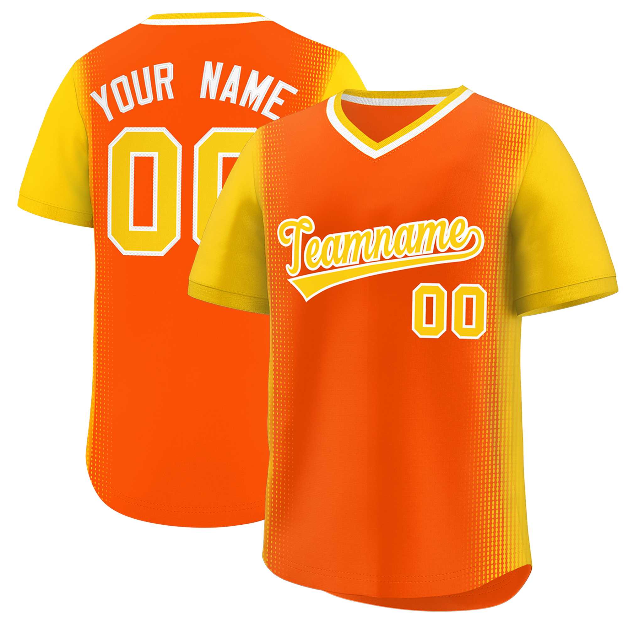 Custom Orange Gold Personalized Raglan Sleeves Authentic Baseball Jersey