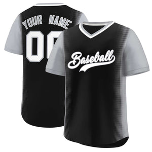 Custom Black Gray Personalized Raglan Sleeves Authentic Baseball Jersey