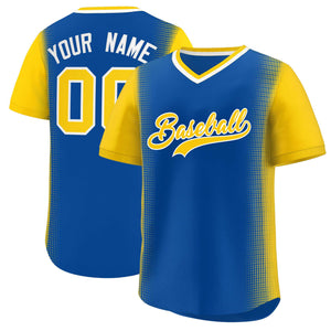 Custom Royal Gold Personalized Raglan Sleeves Authentic Baseball Jersey