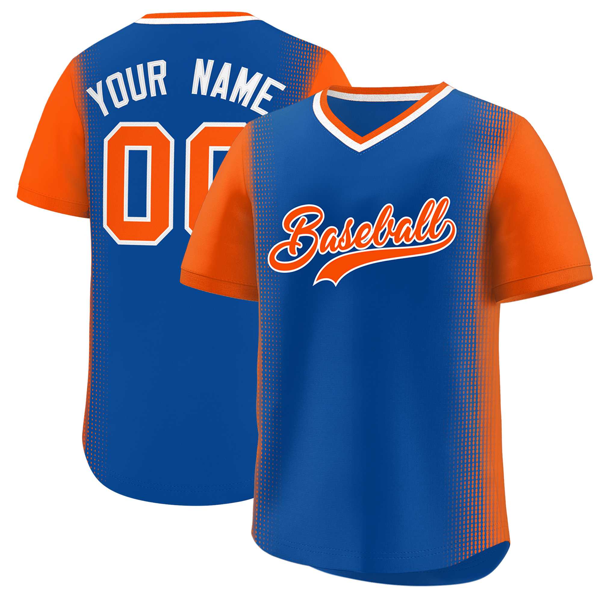 Custom Royal Orange Personalized Raglan Sleeves Authentic Baseball Jersey