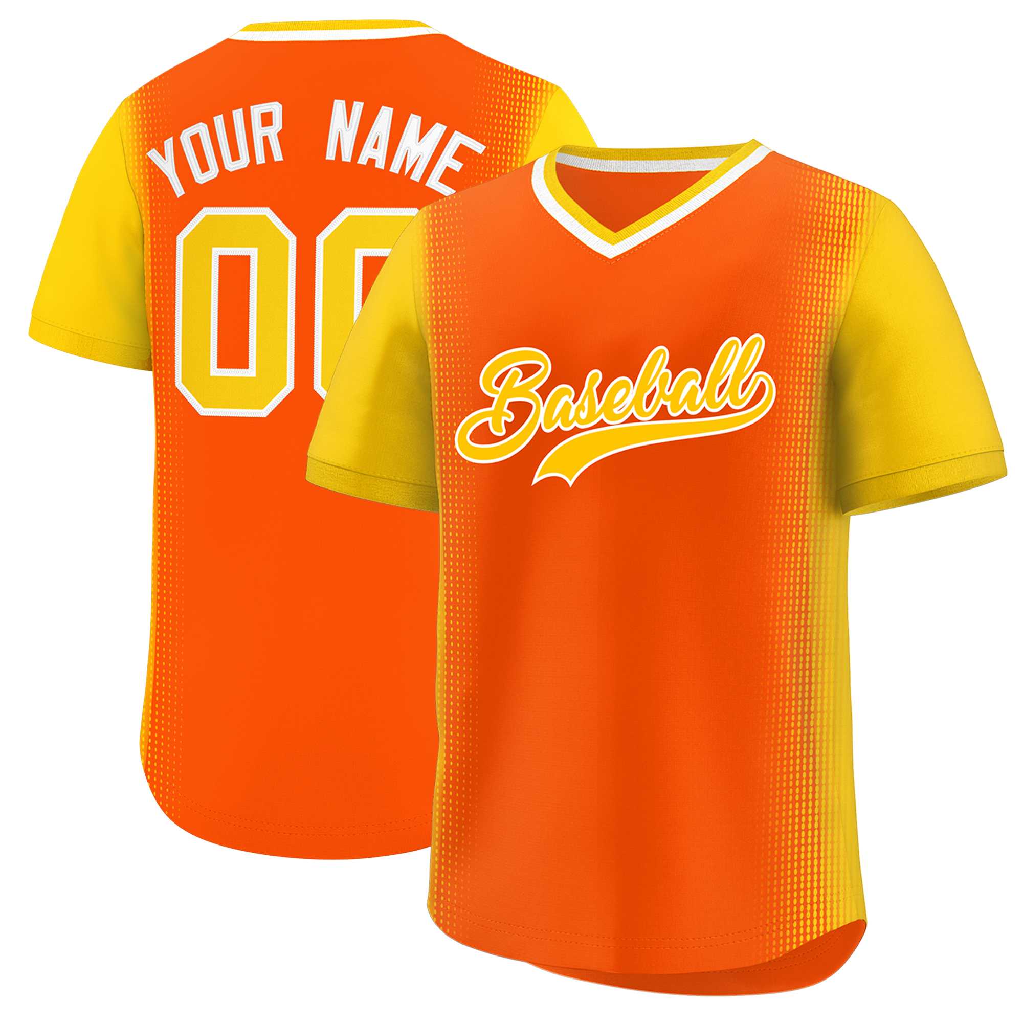 Custom Orange Gold Personalized Raglan Sleeves Authentic Baseball Jersey