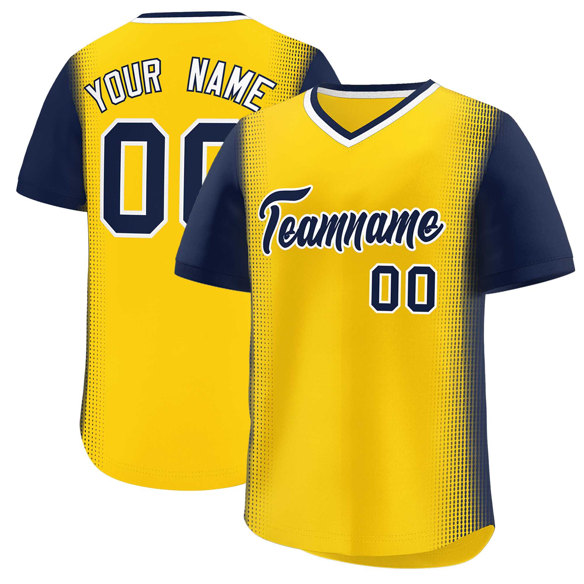 Custom Gold Navy Personalized Raglan Sleeves Authentic Baseball Jersey