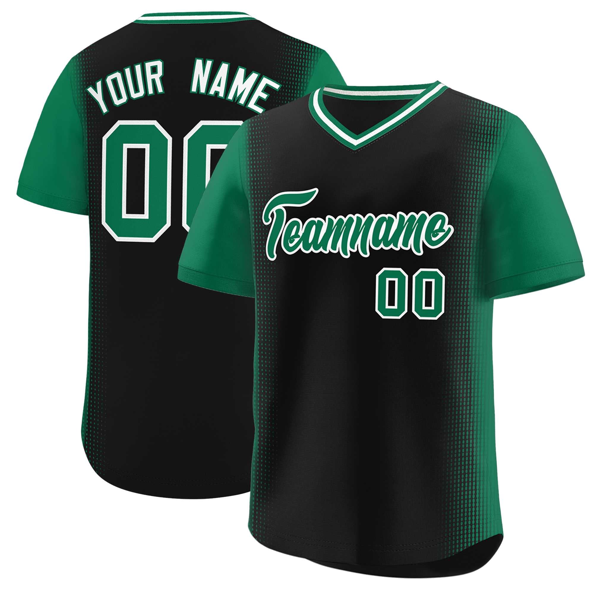 Custom Black Kelly Green Personalized Raglan Sleeves Authentic Baseball Jersey