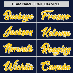 Custom Navy Gold Personalized Raglan Sleeves Authentic Baseball Jersey