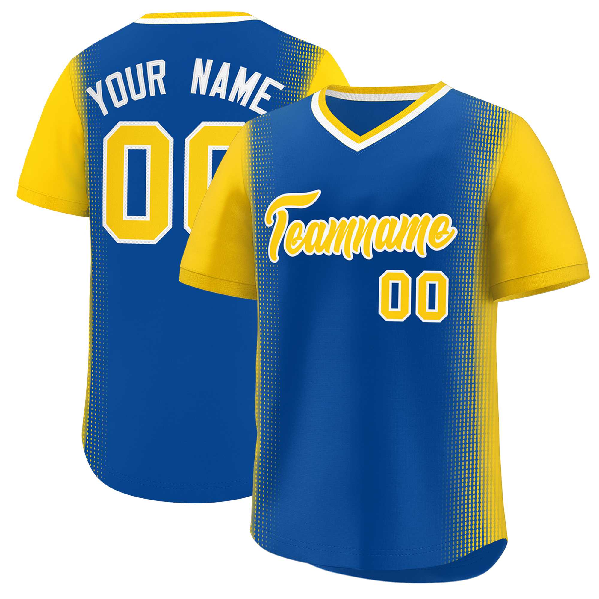 Custom Royal Gold Personalized Raglan Sleeves Authentic Baseball Jersey