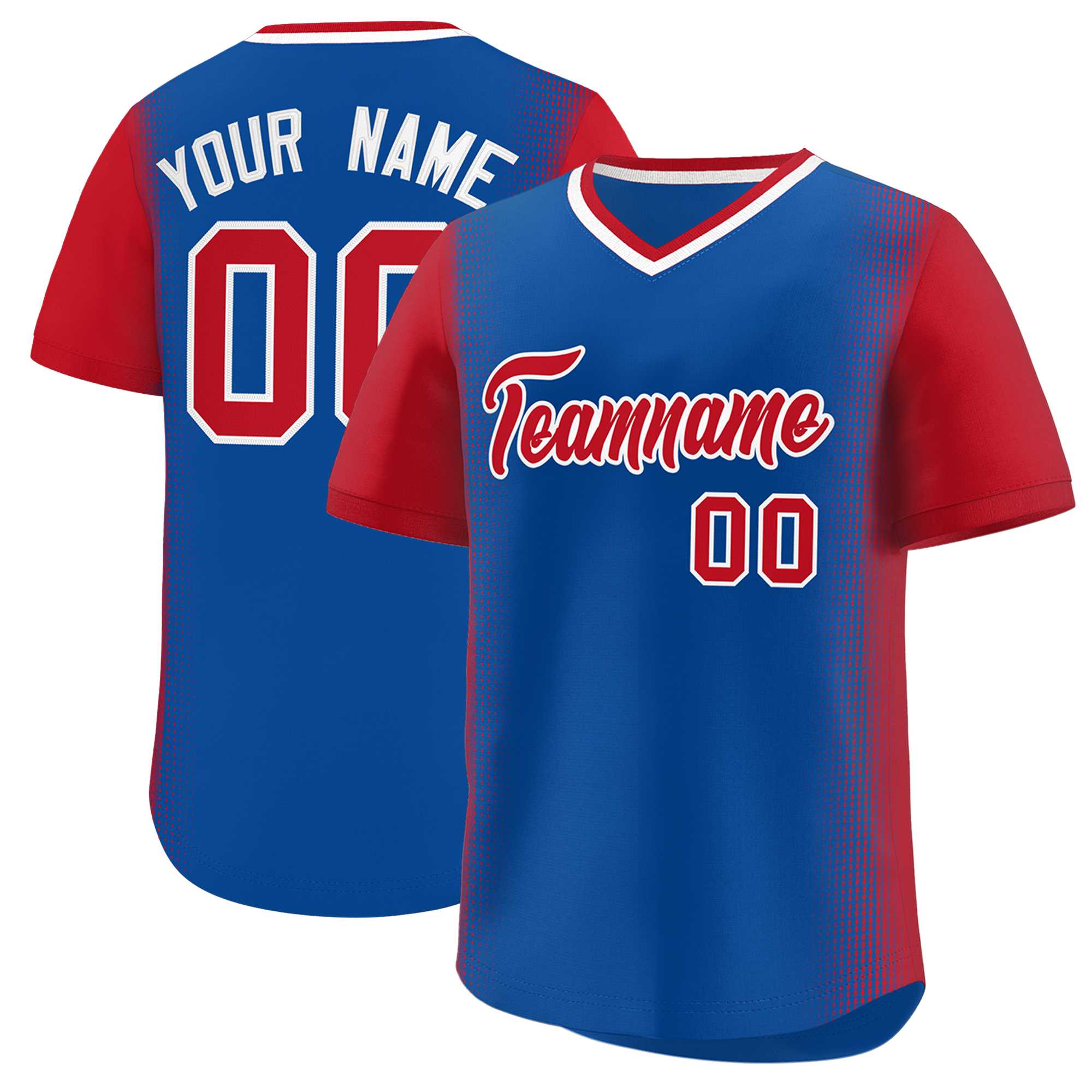 Custom Royal Red Personalized Raglan Sleeves Authentic Baseball Jersey