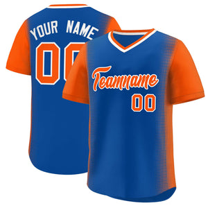 Custom Royal Orange Personalized Raglan Sleeves Authentic Baseball Jersey