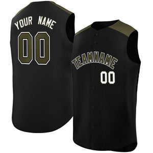 Custom Black Olive Personalized Classic Authentic Sleeveless Baseball Jersey