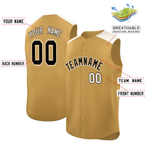 Custom Old Gold Cream Personalized Classic Authentic Sleeveless Baseball Jersey