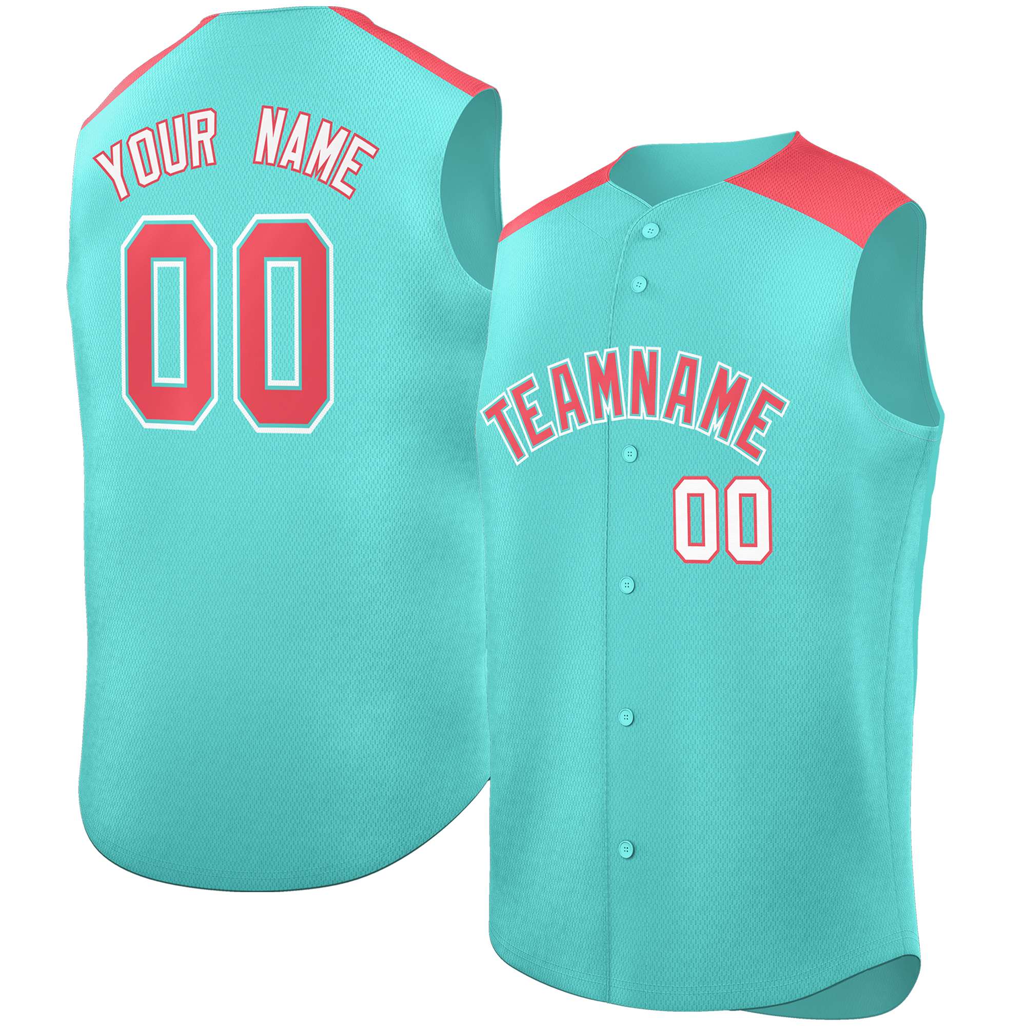 Custom Bright Green Light Red Personalized Classic Authentic Sleeveless Baseball Jersey