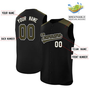 Custom Black Olive Personalized Classic Authentic Sleeveless Baseball Jersey