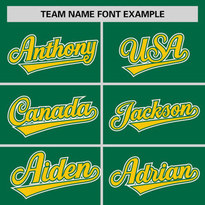 Custom Kelly Green Gold Personalized Classic Authentic Sleeveless Baseball Jersey