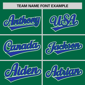 Custom Kelly Green Royal Personalized Classic Authentic Sleeveless Baseball Jersey