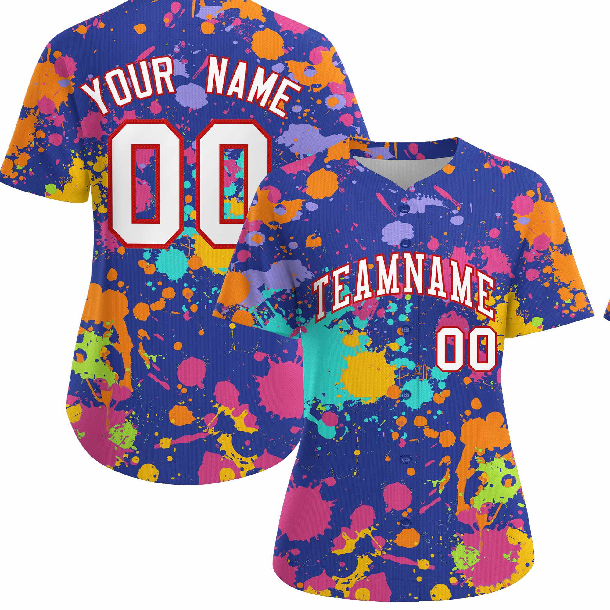 Custom Royal Graffiti Fashion Baseball Jersey For Women