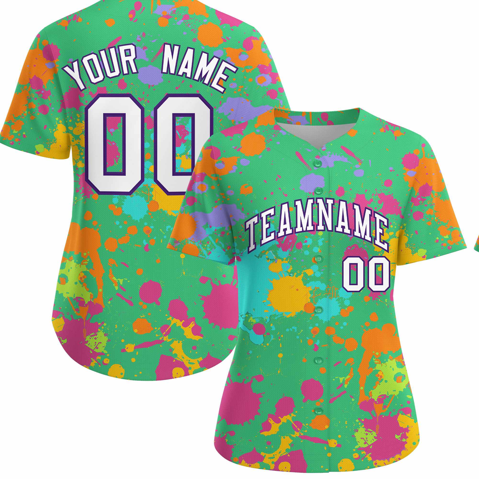 Custom Green Graffiti Fashion Baseball Jersey For Women