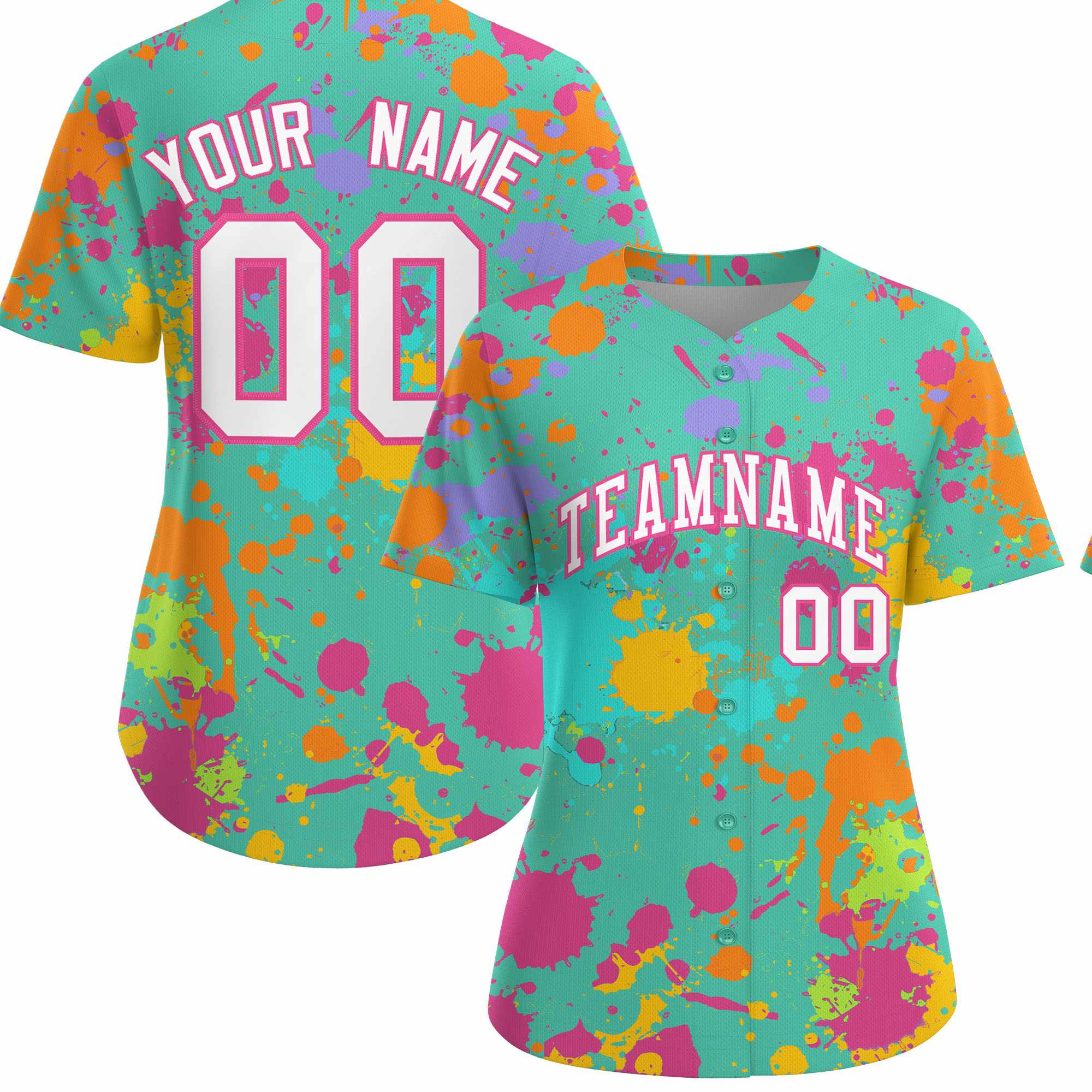 Custom Bright Green Graffiti Fashion Baseball Jersey For Women