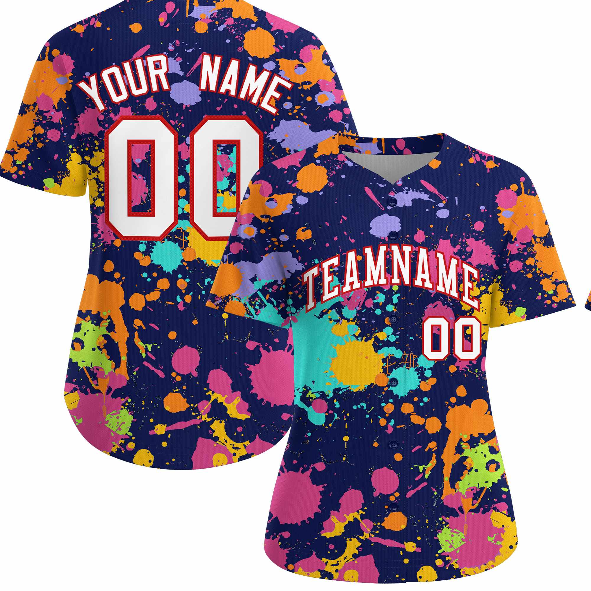 Custom Navy Graffiti Fashion Baseball Jersey For Women