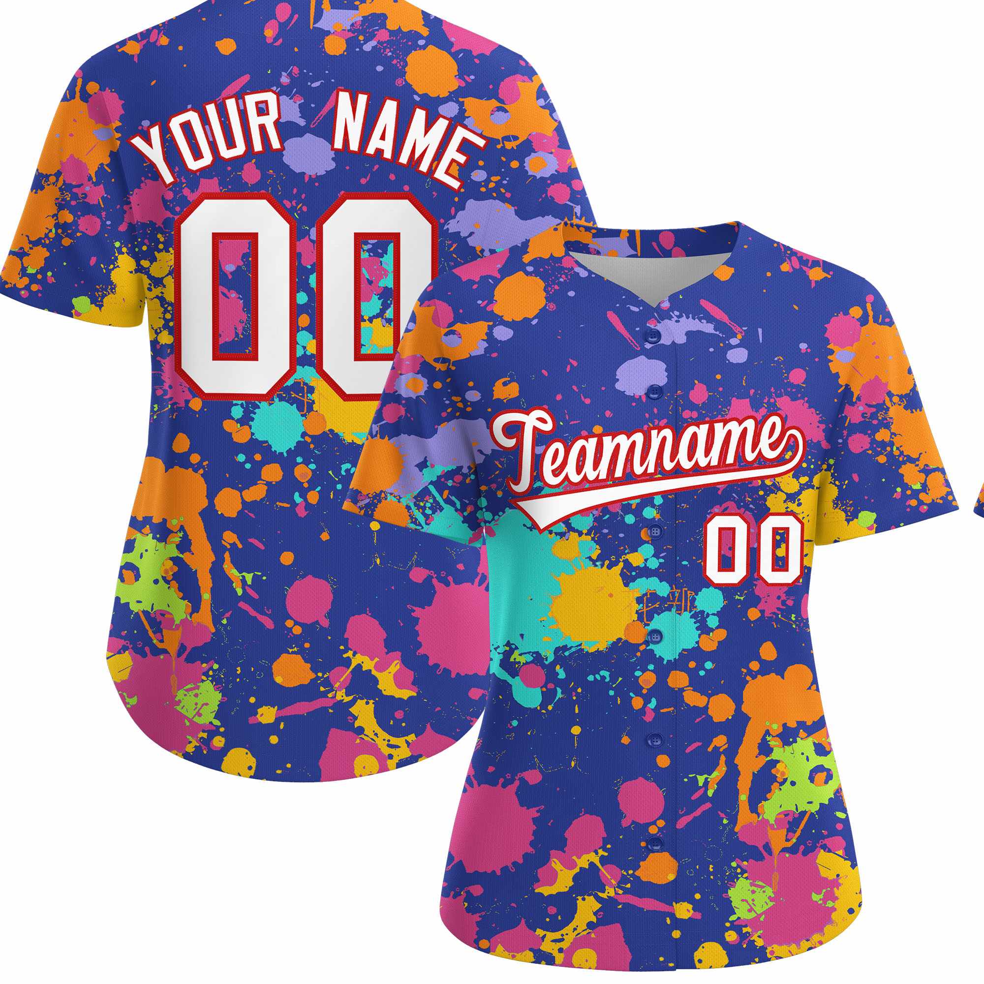 Custom Royal Graffiti Fashion Baseball Jersey For Women